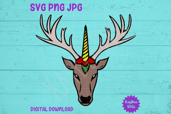 Download Unicorn Horn Reindeer Face SVG PNG JPG - Unicorn Collection