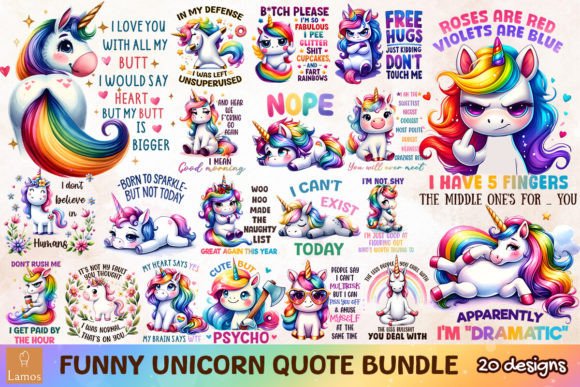 Download Funny Unicorn Quote Bundle - Unicorn Collection
