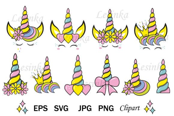 Download Unicorn Head Bundle, Unicorn Horn Svg C - Unicorn Collection