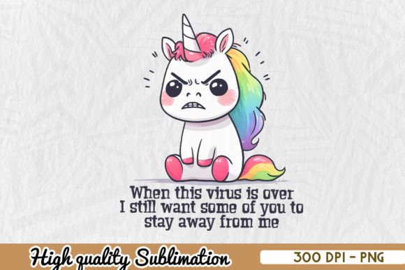 Download When This Virus Ends Funny Unicorn PNG - Unicorn Collection