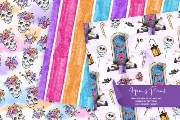 Download Halloween Digital Paper, Skull Patterns - Skull patterns Collection
