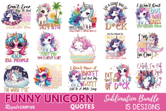 Download Funny Unicorn Jokes Sublimation Bundle - Unicorn Collection