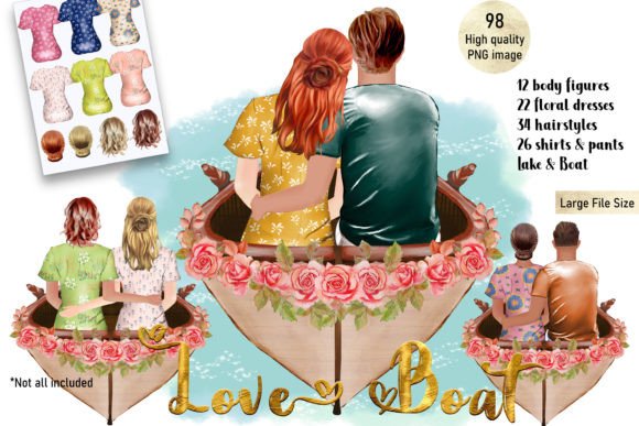 Download Love Boat Couple BFF DIY Valentines PNG - Valentines png Collection