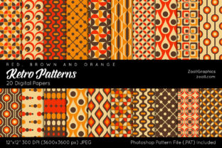 Download Retro Patterns Digital Papers - Retro patterns Collection