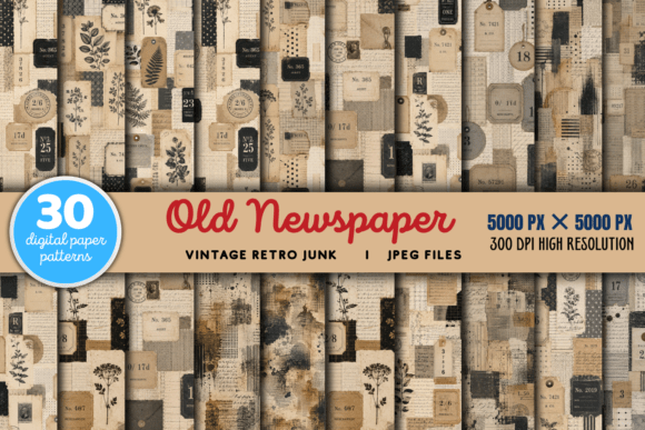 Download Old Newspaper Vintage Retro Patterns - Retro patterns Collection